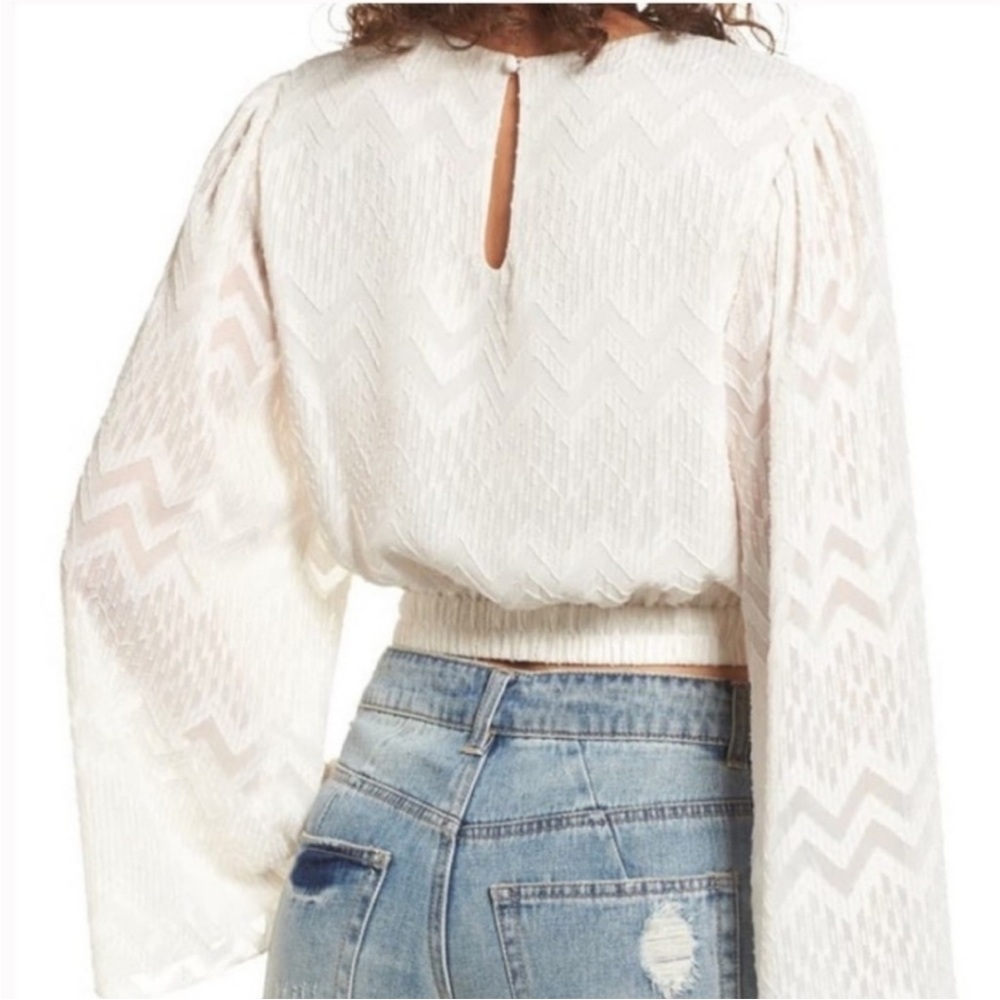 Wayf puff sleeve flowy cropped blouse M/L - Picture 11 of 11